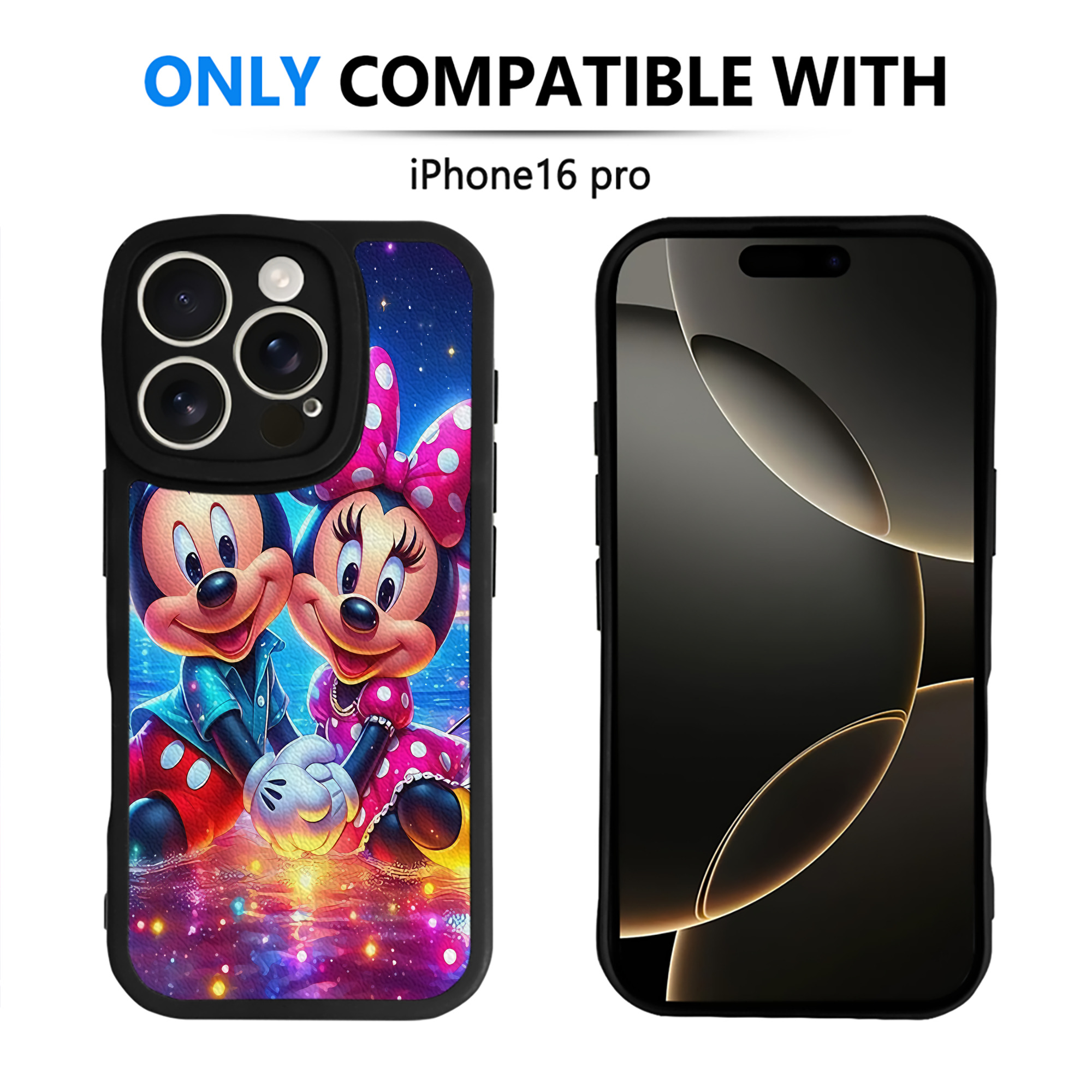 （画像用） ミッキーマウス Mickey Mouse 【iPhone 16シリーズ対応】シリコンスマホケース（レザー調） 材質：シリコン